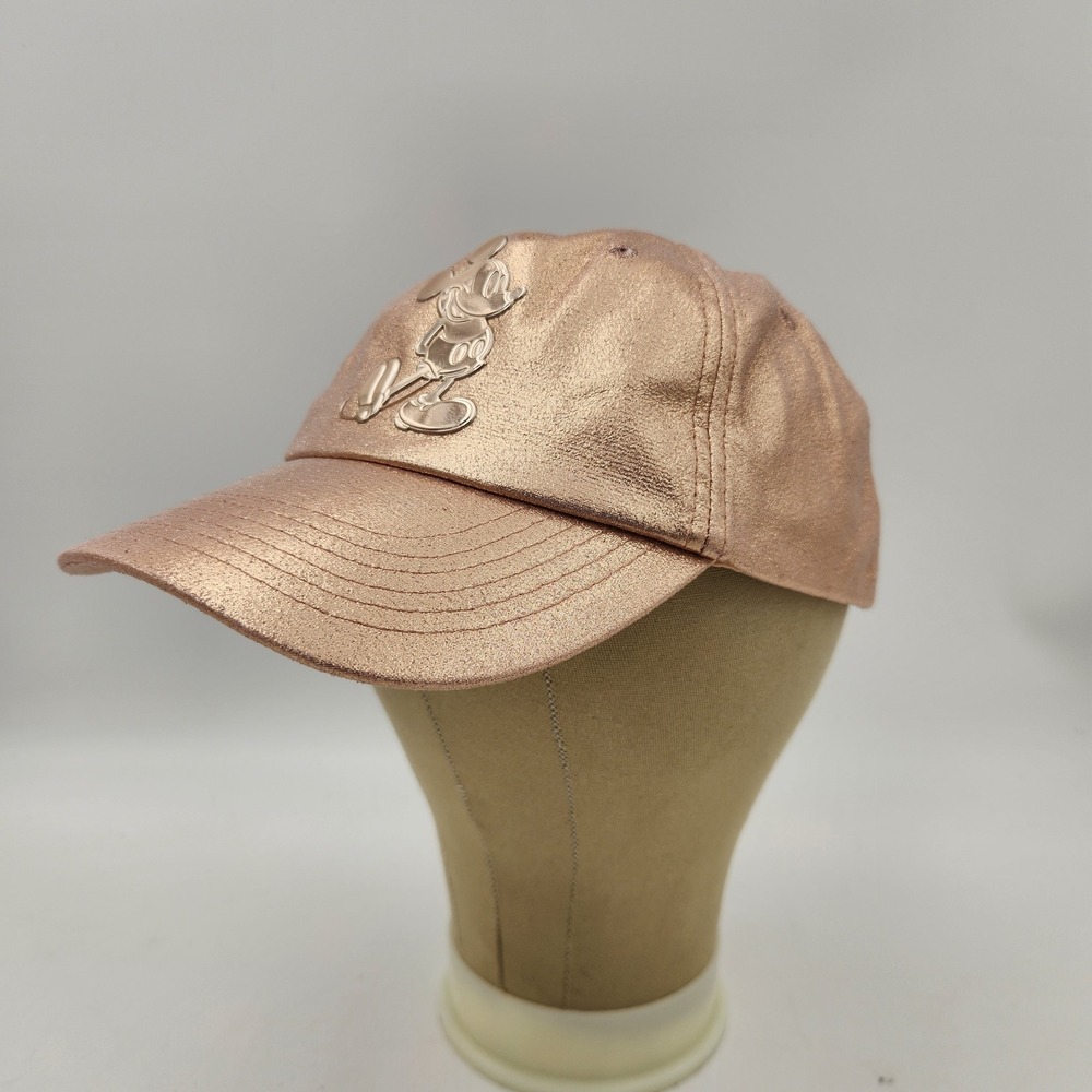 Disney Parks Mickey Mouse Rose Gold Metallic Baseball Cap Walt Disney World Hat